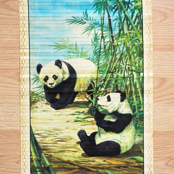 Chinese Bamboo Scroll Calendar 1987, Panda Family - Picture 2 of 13